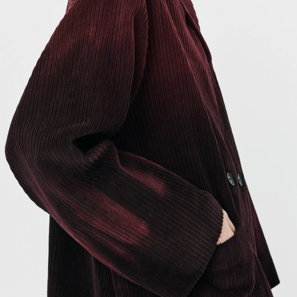 Raquel Allegra “Rancho” Ombre Corduroy Swing Coat Sienna Burgundy, Size S, NWT - Picture 13 of 15